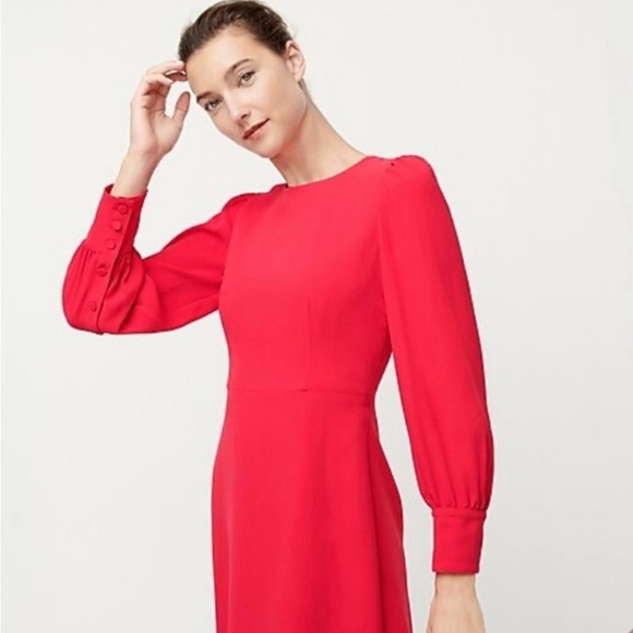 New! J Crew Long Sleeve Crepe 365 Dress in Bright Rose Women’s Size 8 - Picture 5 of 13